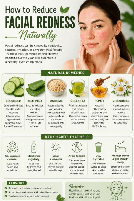How to reduce facial redness naturally